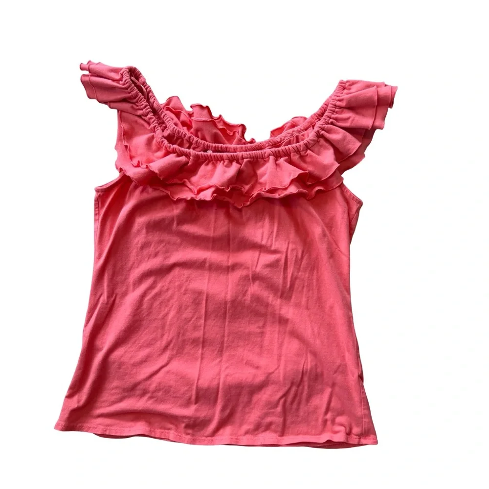 Riley & Rae Coral Ruffled Blouse - Picture 3 of 6